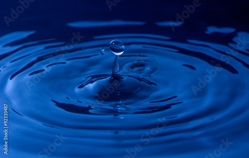 water drop in deep blue tone