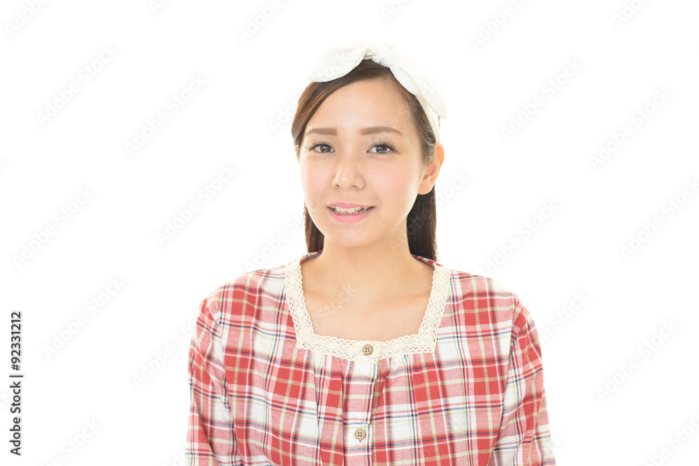 パジャマ姿の女性 パジャマ姿の女性