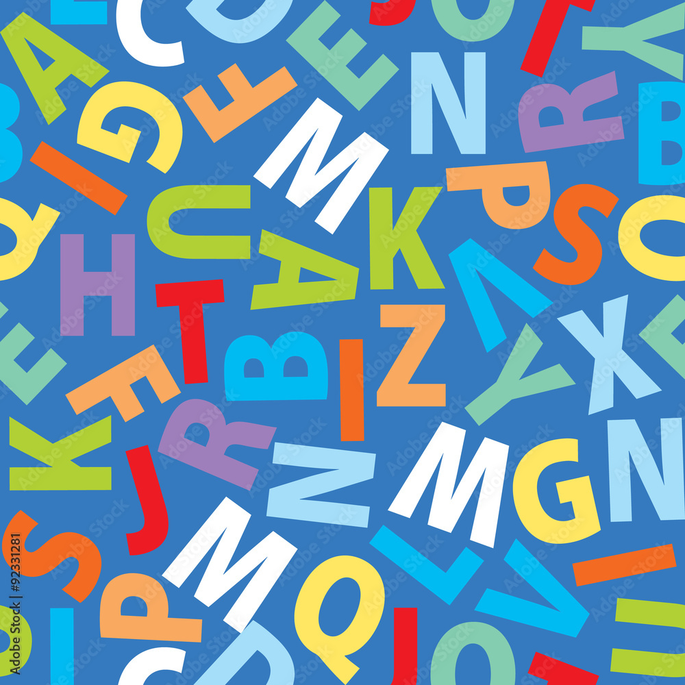 Seamless vector alphabet with colorful for background and education illustration. EPS 10 & HI-RES JPG Included 