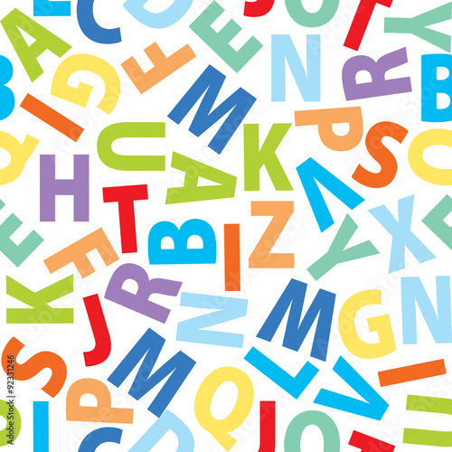 Seamless vector alphabet with colorful for background and education illustration. EPS 10 & HI-RES JPG Included 