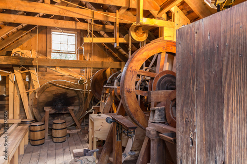 Inside grist mill photo