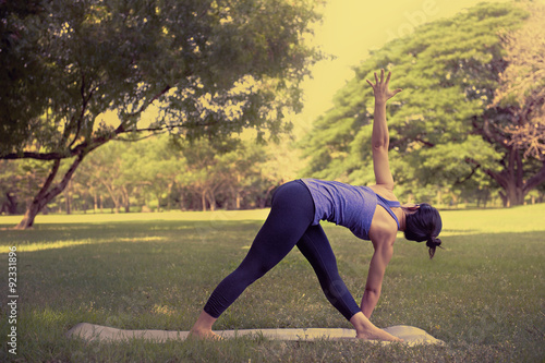 yoga pose in park