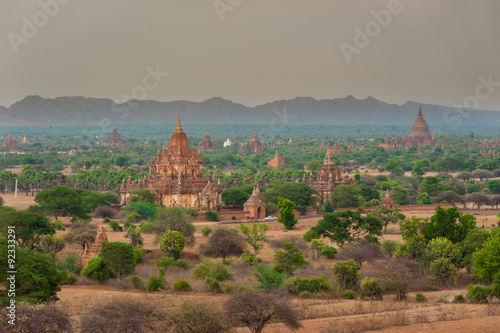 Pagoda landscape in the plain of Bagan  Myanmar
