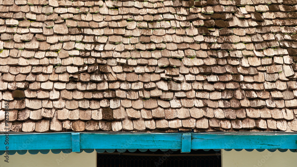 Pattern of wooden roof of old house.