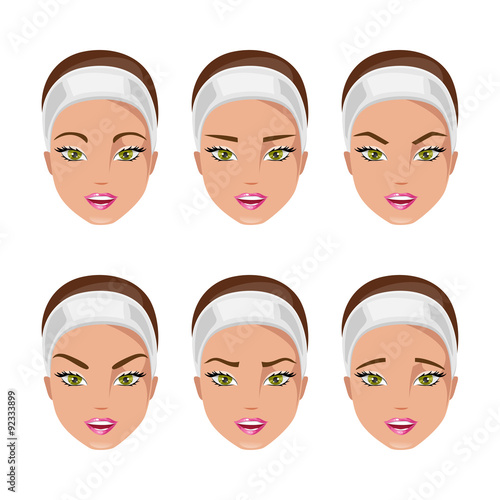 Type of eyebrows. Vector Illustration