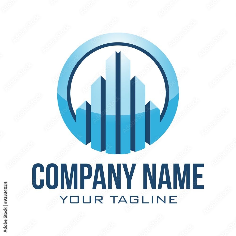 Real Estate Logo. Symbol concept for accounting or real estate company. Vector design with commercial building and chart bars. Business logo concept. Real Estate Logo. Symbol concept for accounting or real estate company. Vector design with commercial building and chart bars. Business logo concept.