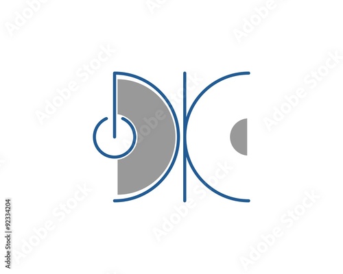 disc logo letter dk dc vector template