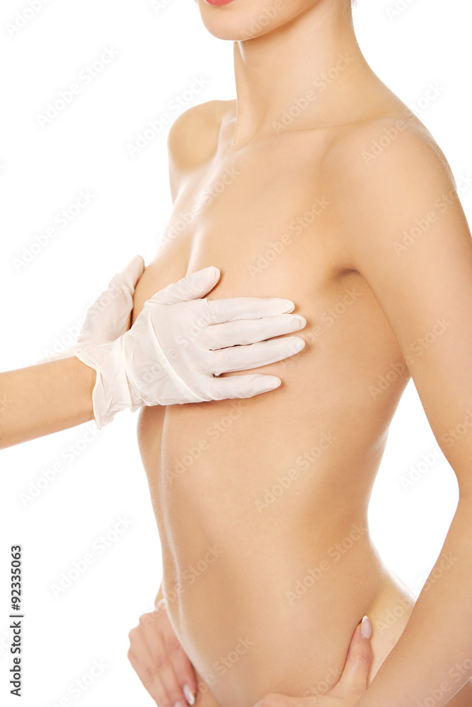 Fototapeta premium Young woman before breast surgery