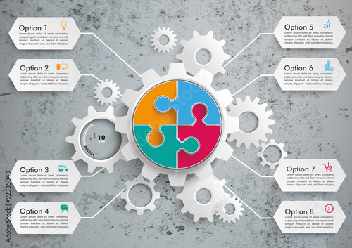 Gear Machine 8 Options Circle Puzzle Concrete