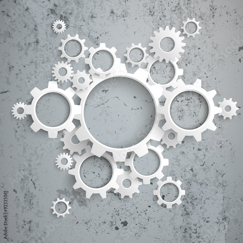 Big Machine White Gears Concrete
