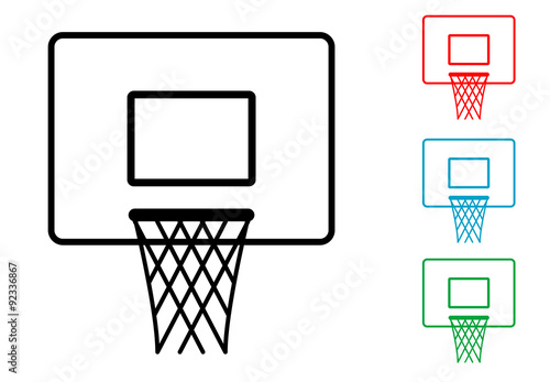 Pictograma canasta baloncesto varios colores.
