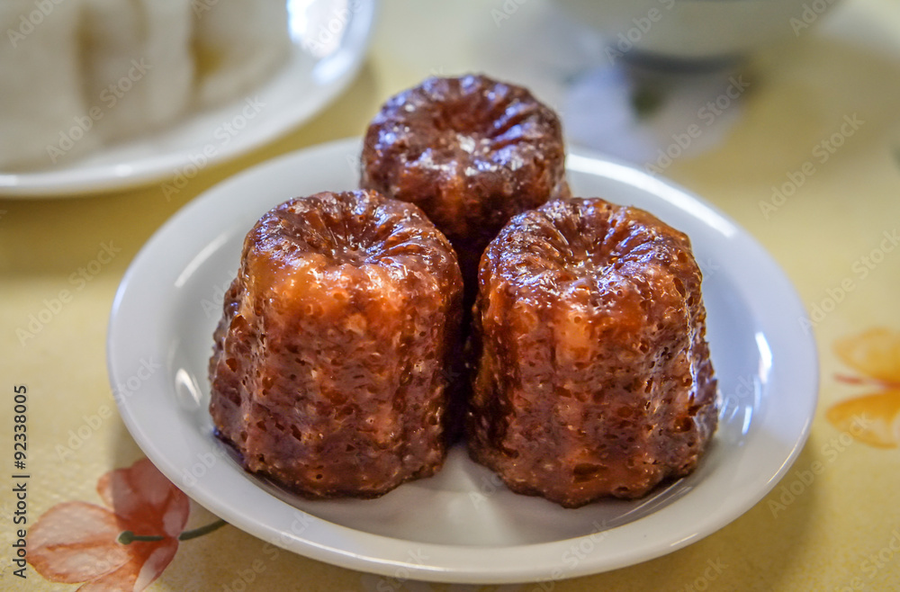 Bordeaux CANELE, french tasty, delicious baked cake , traditional specialties of Bordeaux.
