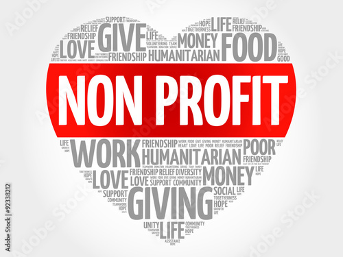 Non Profit word cloud, heart concept