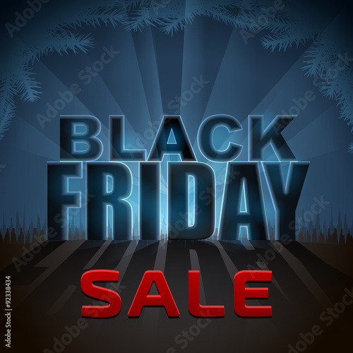 Black Friday sale element with back light. Christmas sales