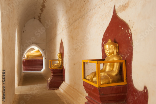 BAGAN, MYANMAR - MAY 4: Buddha statue inside ancient pagoda on MAY 4,2013 in Bagan, Myanmar. Bagan's prosperous economy built over 10000 temples between the 11th and 13th centuries. photo