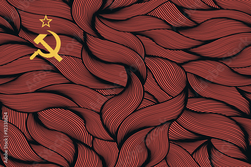 Abstract textured flag of Soviet Union.
