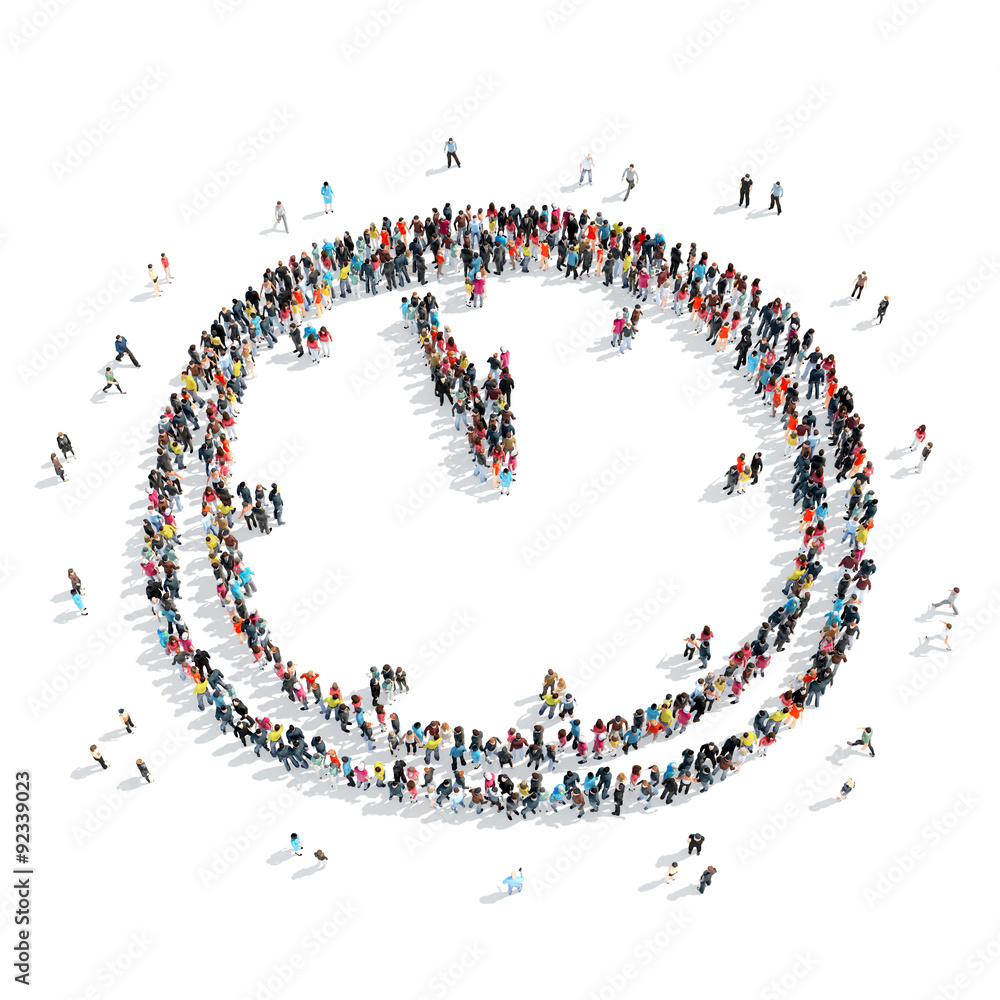 group people shape watches cartoon group people shape watches cartoon