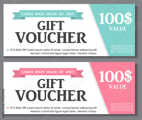 Gift Voucher Template with Sample Text Vector Illustration