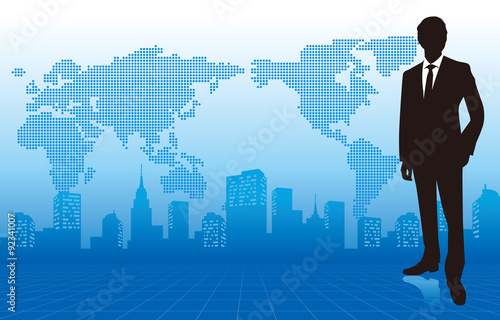 businessman with world map Vector