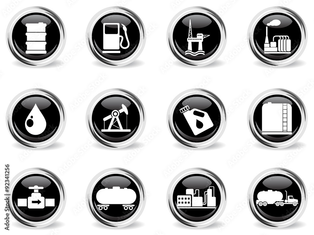 Oil and petrol industry objects icons Oil and petrol industry objects icons