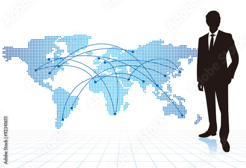 businessman with world map Vector