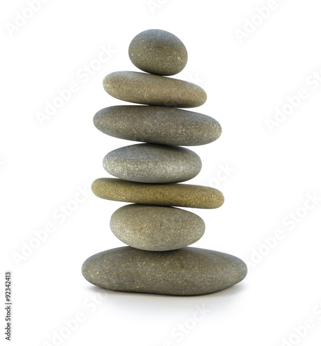 Sea stones stacked tower symbolizing balance