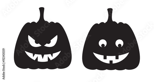 Scary and Friendly Vector Halloween Pumpkin Icons