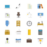 Office and Business Flat Icons color
