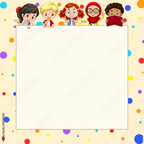 Blank banner with children