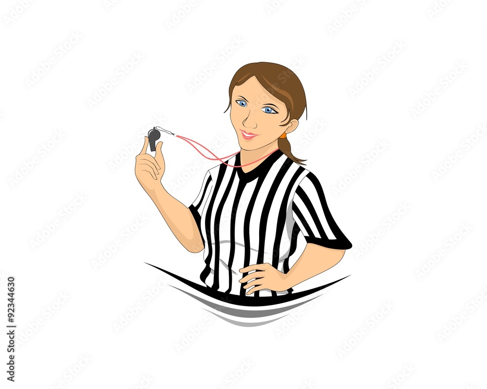 female referee carrying a whistle cartoon character female referee carrying a whistle cartoon character