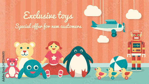 Vintage toys on the floor