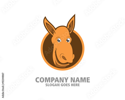 Mule donkey head cartoon logo
