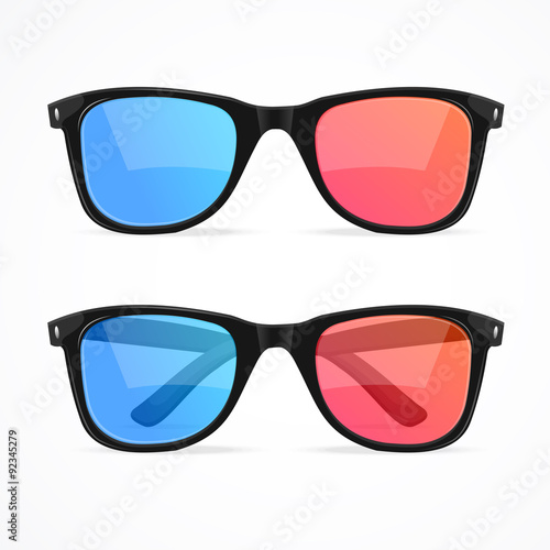 Glasses for Cinema Set. Vector