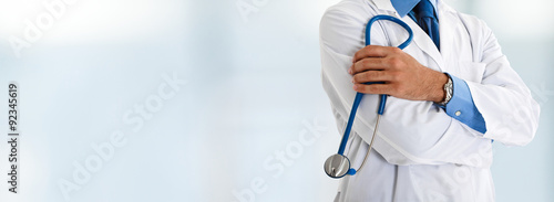 Doctor in front of a bright background photo