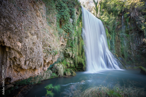 Fototapeta Naklejka Na Ścianę i Meble -  Long exposure of waterfall at Monasterio de Piedra, Spain