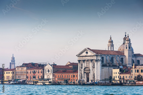 The Santa Maria church of del Rosario on the embankment of the island of Dzhudekka, Venice, Italy, Europe 