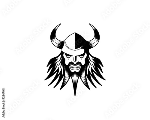 Viking warrior head logo template 1