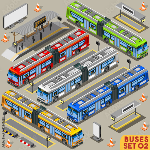 Bus Set 02 Vehicle Isometric