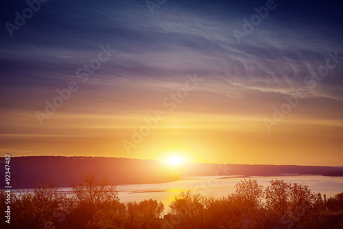 river banks in sunset © Goinyk