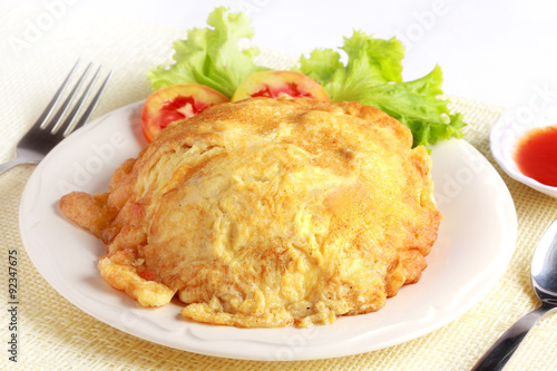 Mince pork omelet with rice thai style, Popular local food in Th
