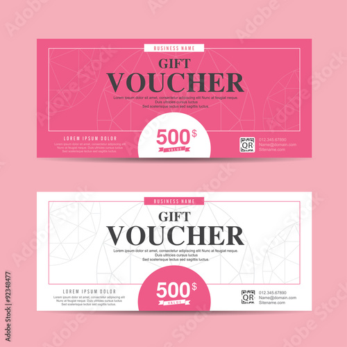 Gift voucher template with colorful pattern,Vector illustration