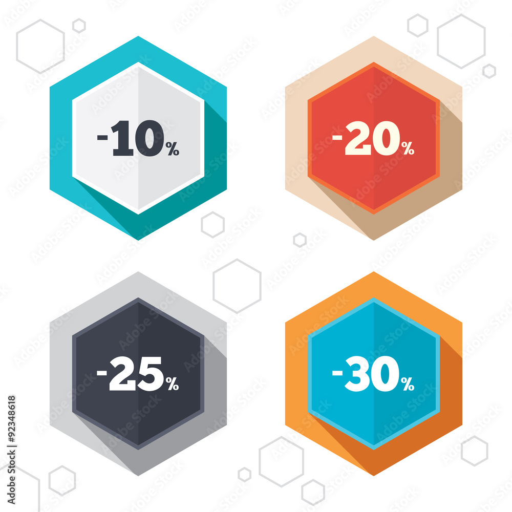 Sale discount icons. Special offer price signs. Sale discount icons. Special offer price signs.