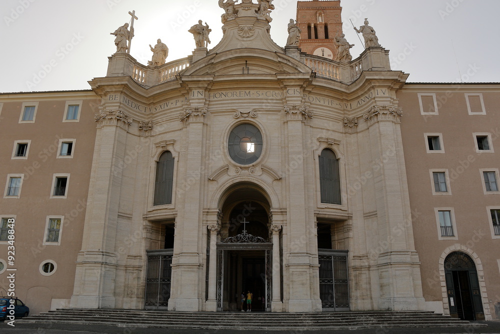 Rome. Basilica of the Holy Cross in Jerusalem at morning. Rome. Basilica of the Holy Cross in Jerusalem at morning.