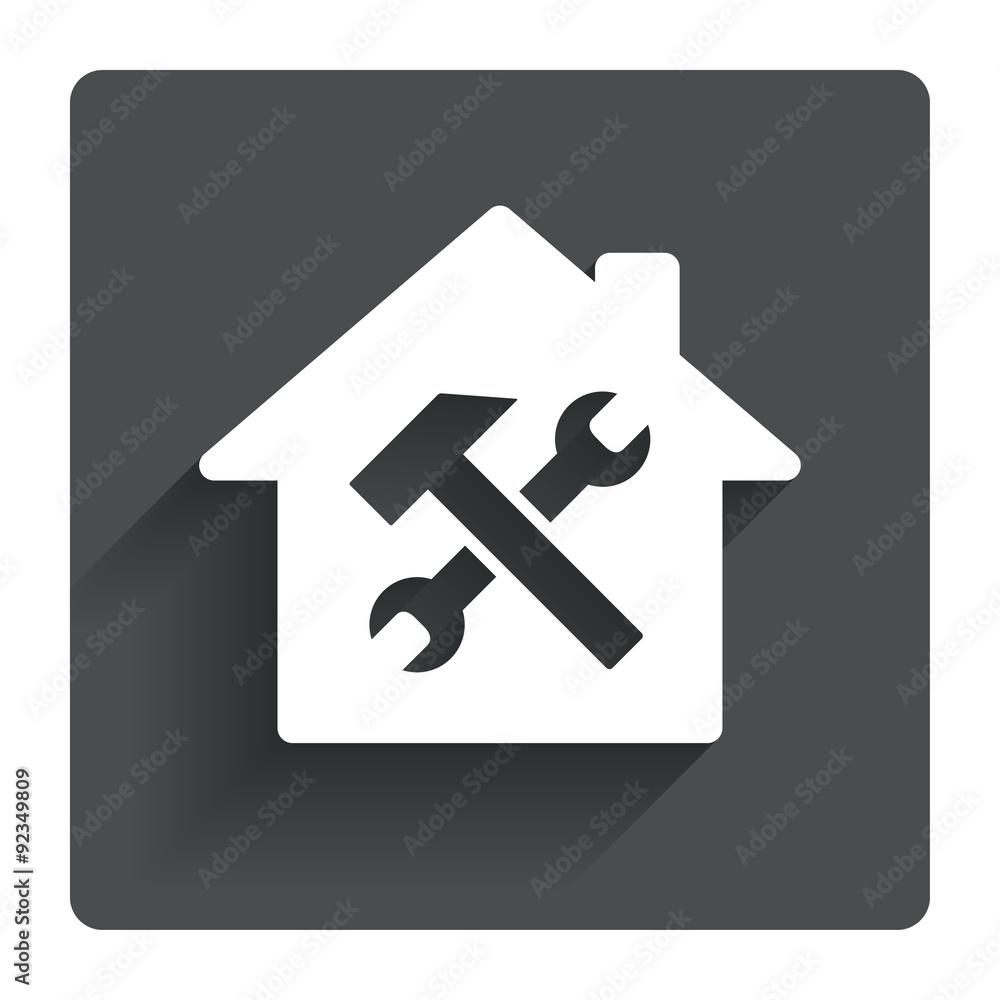 Service house. Repair tool icon. Service symbol. Service house. Repair tool icon. Service symbol.