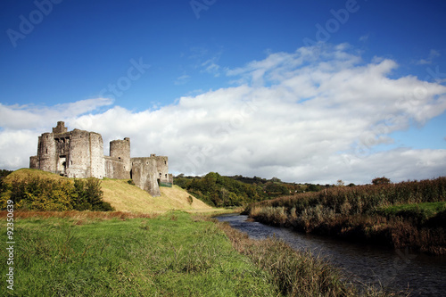 Kidwelly Castle, Kidwelly, Carmarthenshire, Wales, UK by the River Gwendraeth is a ruin of a 13th century medieval castle photo