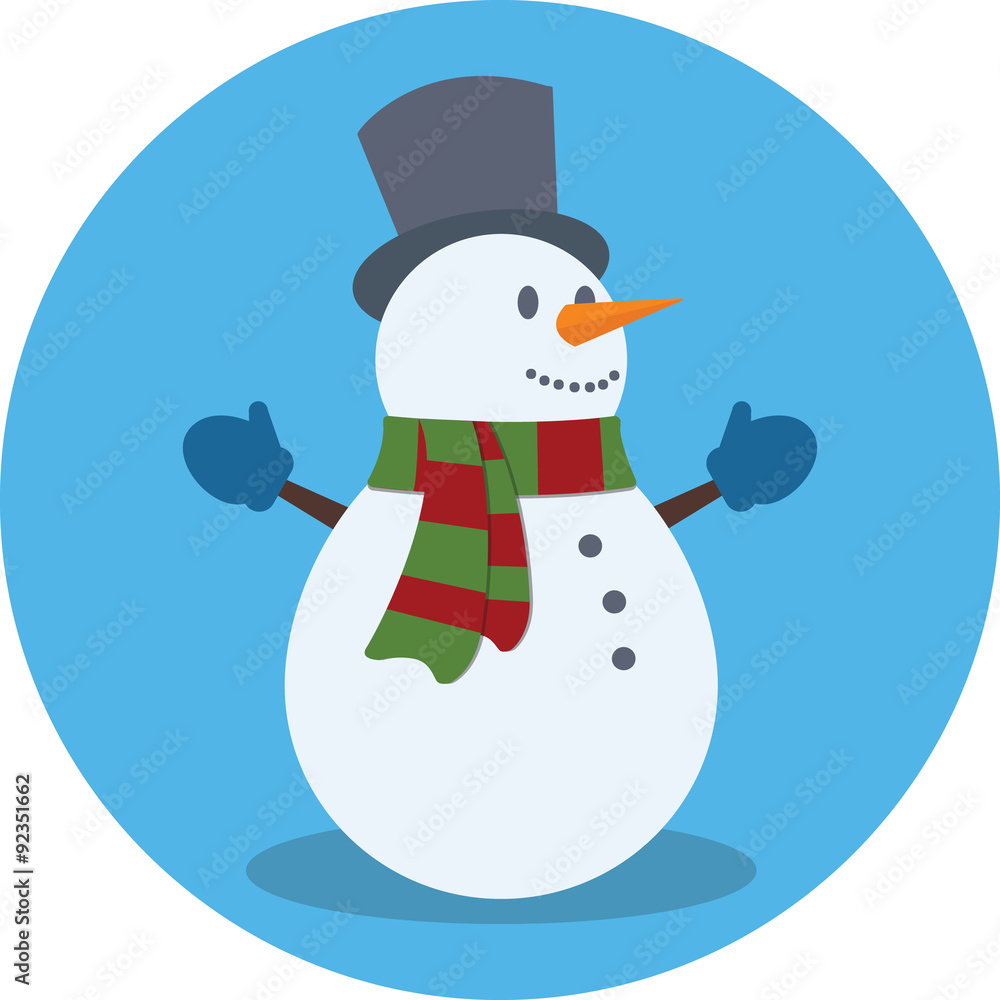 Snowman. Christmas concept. Flat design. Snowman. Christmas concept. Flat design.