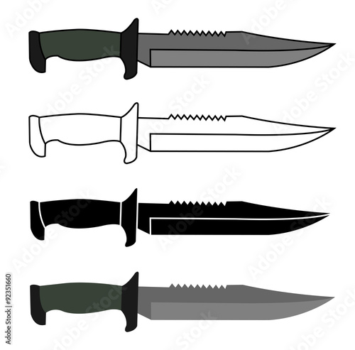 Obraz na plátně Military combat knife set