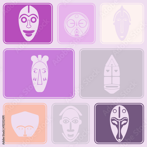 Seamless background with African ritual masks for your design