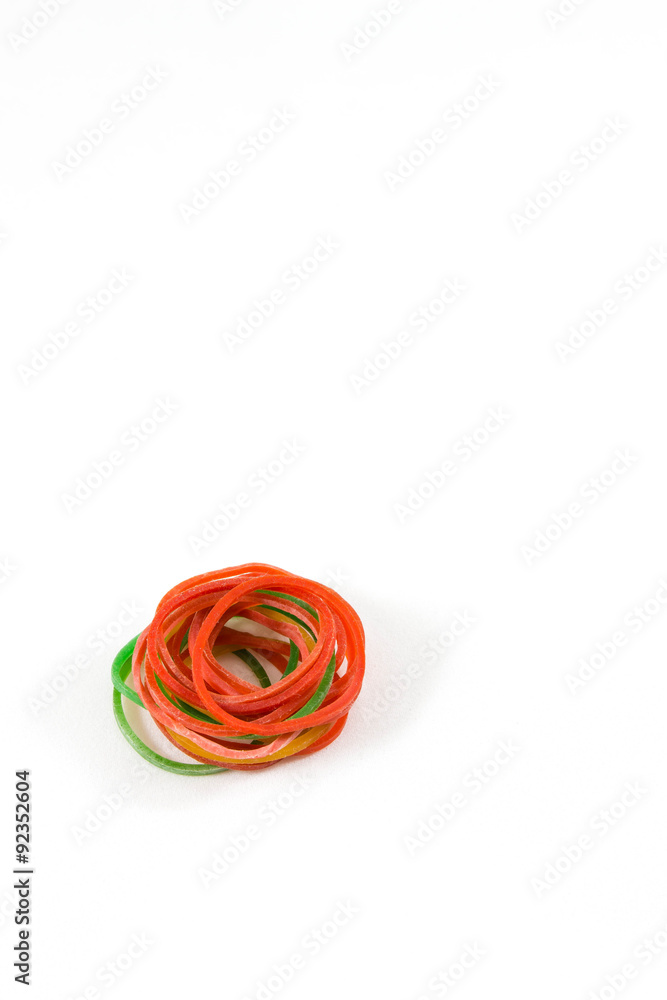 Naklejka premium Rubber band on white background