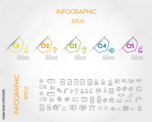 colorful linear infographic oblique arrows